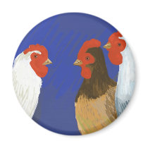 french hens fridge magnets