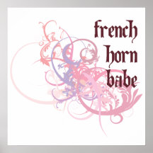 French Horn Babe Poster
