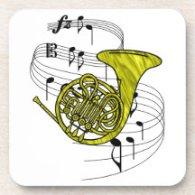French Horn Beverage Coasters