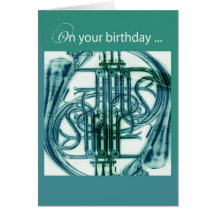 French Horn Birthday Card