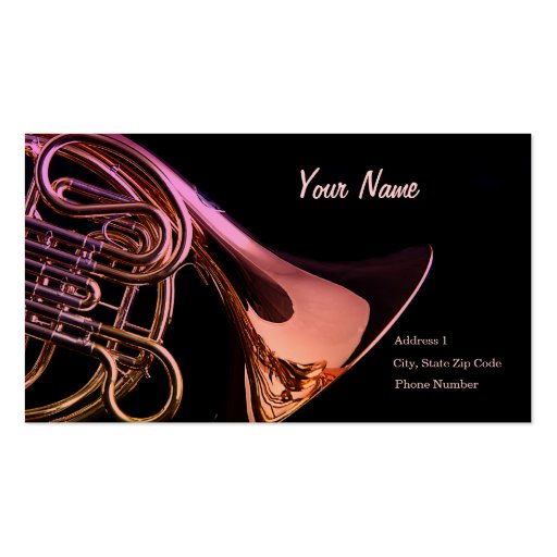 French Horn Business Card (front side)