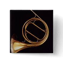 French Horn, by Marcel Auguste Raoux Pinback Buttons