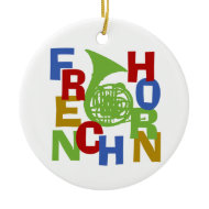 French Horn Christmas Tree Ornaments