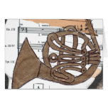 (French) Horn greeting card