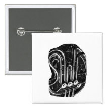 French Horn Piping Black and White photo design