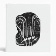 French Horn Piping Black and White photo design 3 Ring Binder