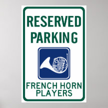 French Horn Players Parking Poster