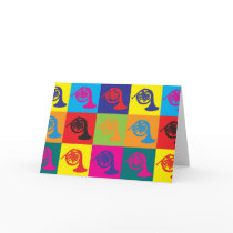 French Horn Pop Art Greeting Cards