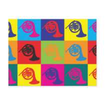 French Horn Pop Art postcards