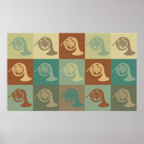 French Horn Pop Art Poster