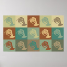 French Horn Pop Art Poster