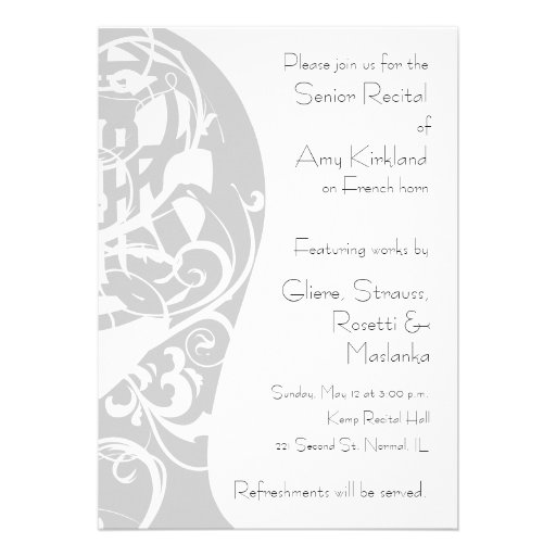 French Horn Recital Personalized Invitation