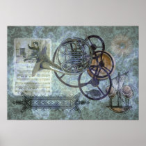 French Horn Steampunk Medley Print