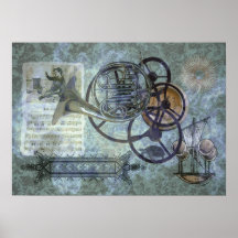 French Horn Steampunk Medley Print