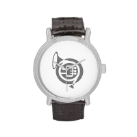 french horn stylized simple grey.png wrist watch