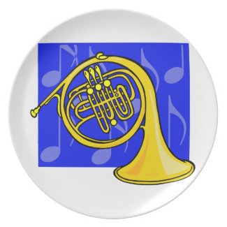 French Horn, Yellow, With Blue Notes Back