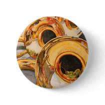 French Horns Musician Funny Frog Escape Artist Pinback Button