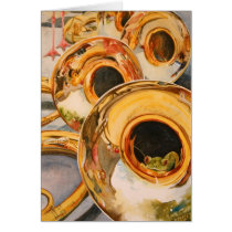 French Horns Musician Funny Frog Escape Artist cards by michelleys French Horns Musician Funny Frog Escape Artist cards