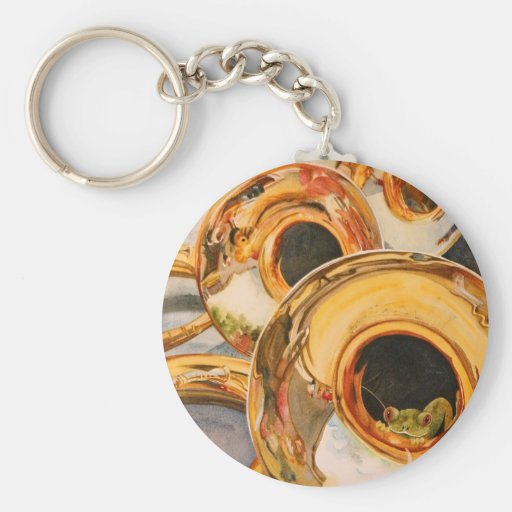 French Horns Musician Funny Frog Escape Artist Keychains