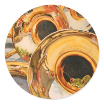 French Horns Musician Funny Frog Escape Artist Sticker