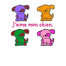 French - I love my dog - style shirt