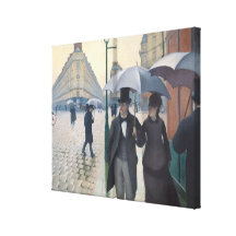 French Impressionism Paris A Rainy Day Stretched Canvas Print