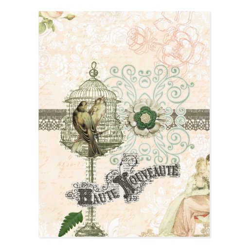 french inspired shabby chic bird cage postcard zazzle french inspired shabby chic bird cage postcard zazzle