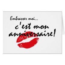 French Kiss Me Birthday Greeting Cards