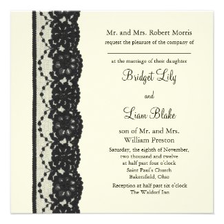 French Lace 2 Wedding Invitation (ivory)