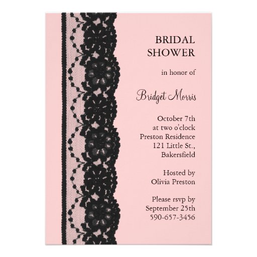 French Lace Bridal Shower (pink) Custom Invites