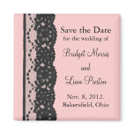 French Lace Bridal Shower (pink) Magnets