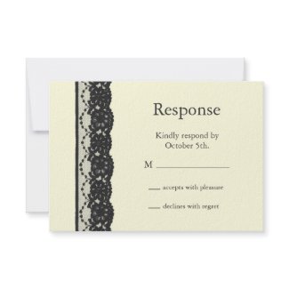 French Lace RSVP (ivory) invitation