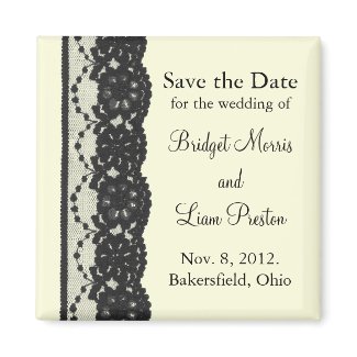 French Lace Save the Date Magnet (ivory) magnet