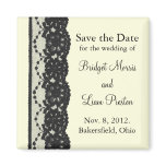 French Lace Save the Date Magnet (ivory)