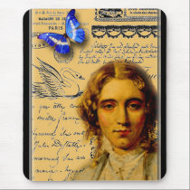 french lady with butterfly mousepads