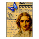 french lady with butterfly postcards