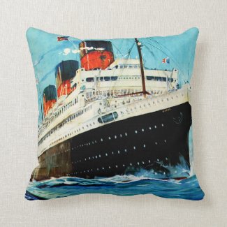 French Line ~ ss Paris Pillow