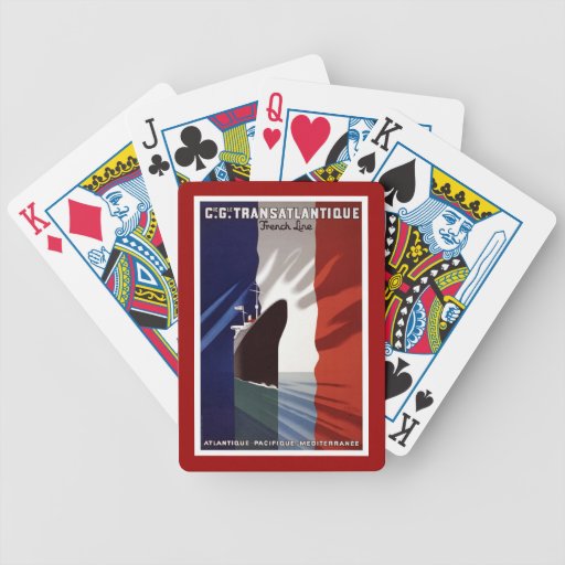 French Line Vintage Travel Europe Playing Cards Zazzle