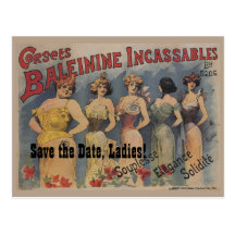 French Lingerie Bridal Shower Theme Save the Date  Postcards