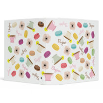 French Macarons Anemones & Teacups Binder