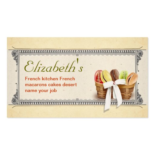 French macarons bakery business card