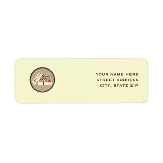 French Macarons Bonjour Address Labels label