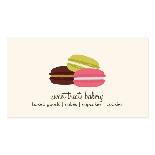 French Macarons Business Card Template (front side)