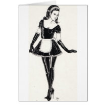 French Maid Sexy in PVC Greeting Card