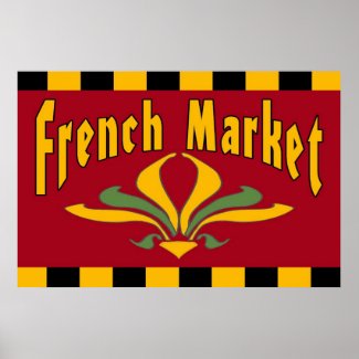 French Market Fleur De Lis Sign print