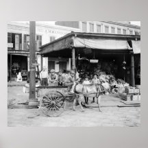 French Market, New Orleans: 1910 Print