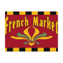 French Market Sign Postcard by figstreetstudio French Market Sign Postcard
