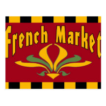French Market Sign Postcard
