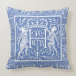French Medieval Chateau Blue Letter H pillows