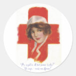 French Nurse Angel Round Sticker